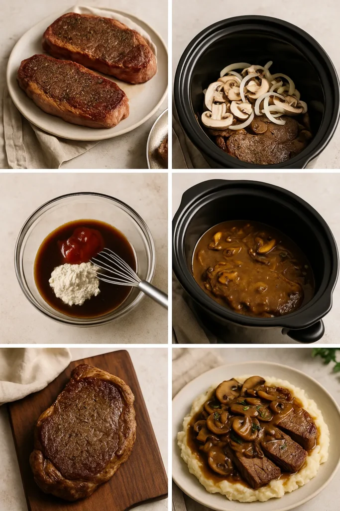Searing Ribeye Steak for Crock Pot